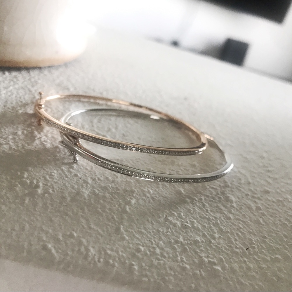 ROSE GOLD AND WHITE GOLD DIAMOND BRACELETS